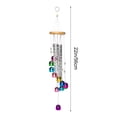 thumbnail image 3 of Colorful Metal Wind Chime for Balcony, Solid Wood & Aluminum Tube, 24" Glossy Multicolor Hanging Bells | European Style Room Wall Decor, Adjustable Melodious Tones, 3 of 6