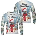 thumbnail image 3 of Merry Christmas Pug Enjoys Woofmas Winter Xmas Holiday All Over Print 3D Sweatshirt Unisex Merch Dog Lover Gifts - 02022, 3 of 6