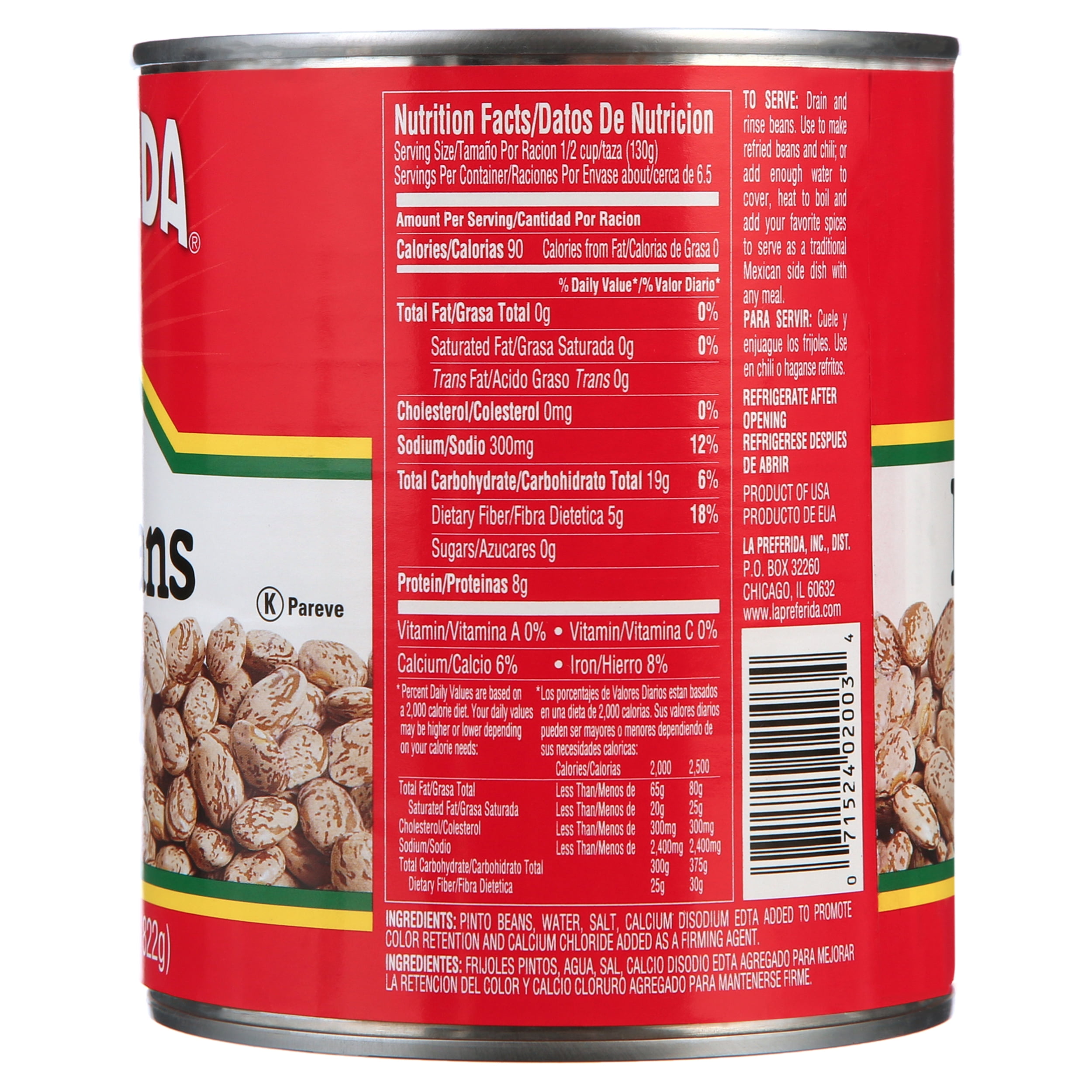 (12 pack) La Preferida Pinto Beans, 29 oz, Can