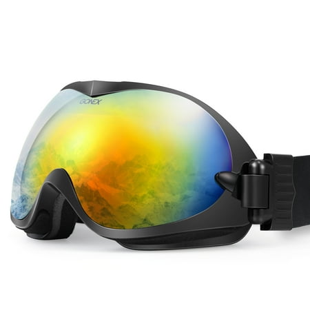OTG Ski Goggles, Gonex Snow Snowboard Goggles for Men & Women Anti-Fog UV Protection with Goggle Box