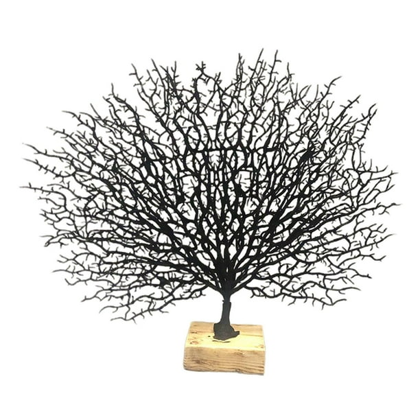 Simulación de rama de coral, planta, árbol marino, rama seca, decoraciones artificiales Negro