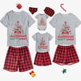 thumbnail image 1 of Pijama familiar a juego de Navidad, pijama corto gris de Dachshund a través del árbol de nieve, 1 of 3