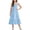 Blue, variant on Girls Lace Trim Spaghetti Strap Dress for Kids Casual Summer Wear School Playwear Ruffle Edge Cami Dress for Big Kids Tweens Daily Outings Vacation Beach Wear All Occasion Apparel