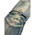 thumbnail image 3 of Crysp Denim Men's Biker Moto Distressed Rip & Repair Rust Skinny Fit Jeans (34, Indigo Rust), 3 of 3