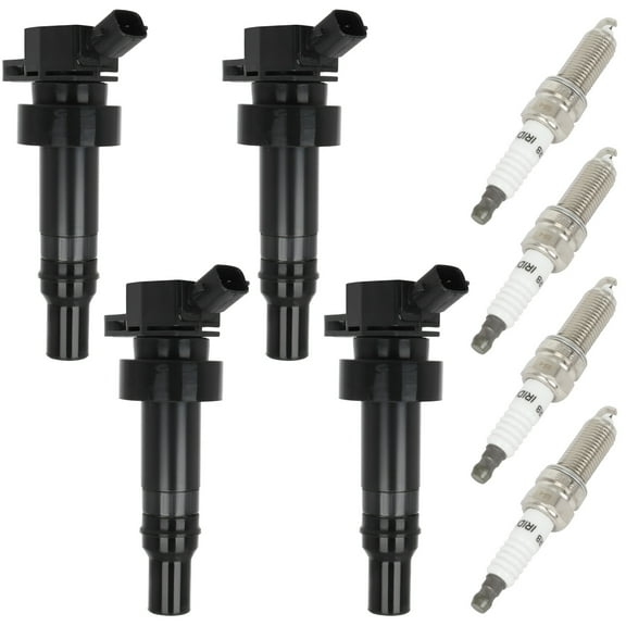 ECCPP Ignition Coil Coils&iridium Spark Plugs UF707 for Hyundai Veloster 2014-2015 & for Kia Forte Koup 2014-2015, Forte5 2014-2015, 1.6L set of 4