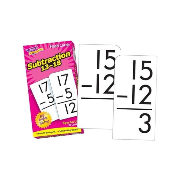 3 x 6 in. Subtraction 13-18 Flash Cards - 99 per Pack - Pack of 3