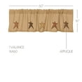 thumbnail image 3 of VHC Brands Stratton Primitive 16"x60" Burlap Star Valance Tan Rod Pocket Appliqued Cotton Kitchen Window Curtains, 3 of 5
