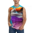 thumbnail image 1 of Fotbe Lizard With Sunglasses Colorful Men's Camiseta sin Mangas Estampada para Hombres, Playera Casual para Gimnasio, Entrenamiento, Playa-Small, 1 of 7
