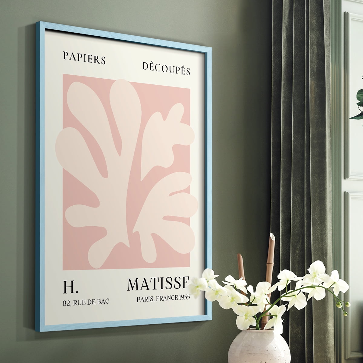 Matisse CLIII Framed Print in Blue Solid Wood 8 x 10 Framed Print