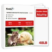 Koala Double-Sided Matte Photo Paper 8.5X11 Inches 48lb 10Mil 100 Sheets Inkjet Printer Photo Paper, 2 Sides / Face Photo Paper Matte