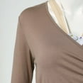 thumbnail image 5 of T-shirt de Maternité pour Femmes à Ourlet Irrégulier et Uni, Décontracté, à Manches Longues, Col Rond, Basique, T-Shirt d'Allaitement, 5 of 5