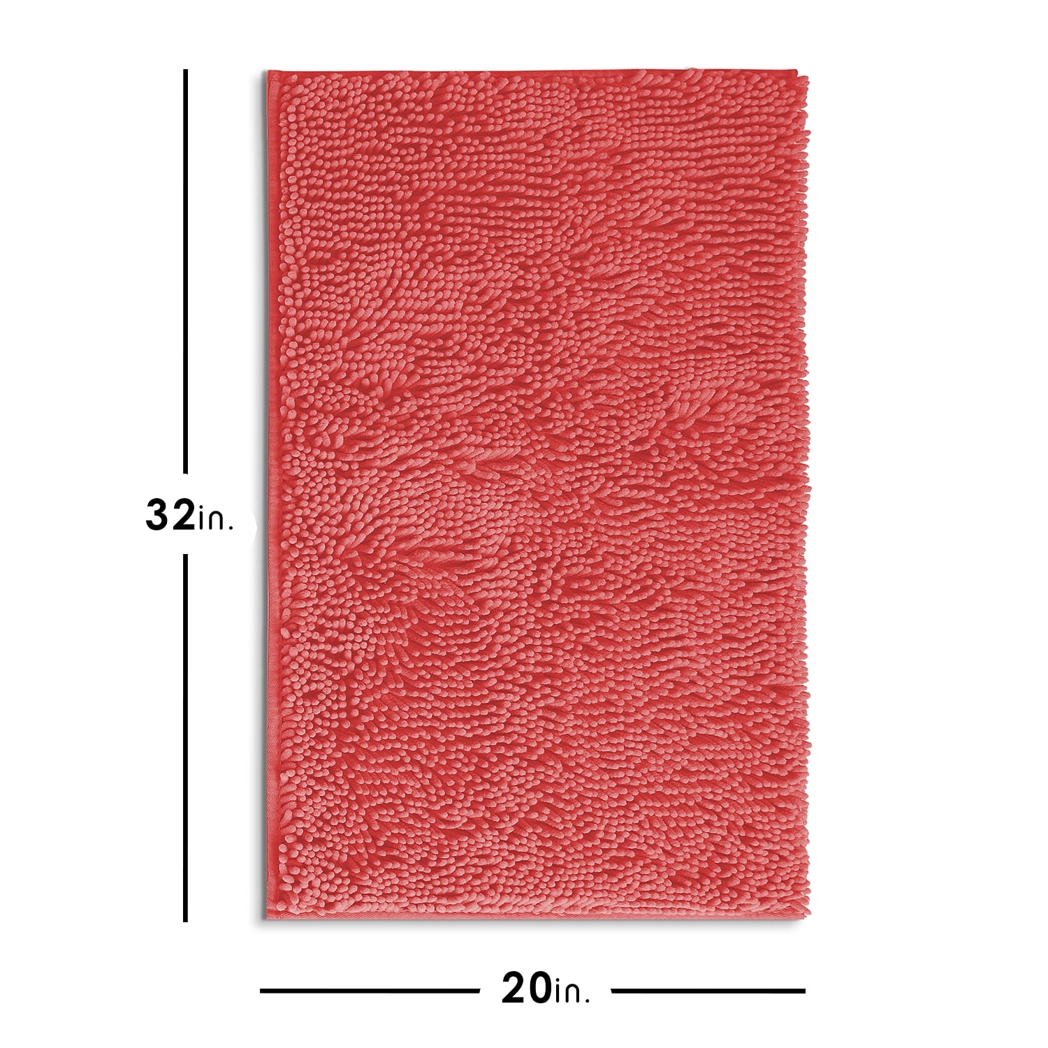 Lammaloe Chenille Bathroom Rugs Non Slip Bath Mat, 20x32 Ultra Absorbent, Bath Mats for Bathroom, Pink