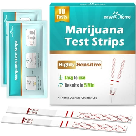 Easy@Home Single Marijuana THC Urine Drug Test Kit for At-Home Use, 10 Pack
