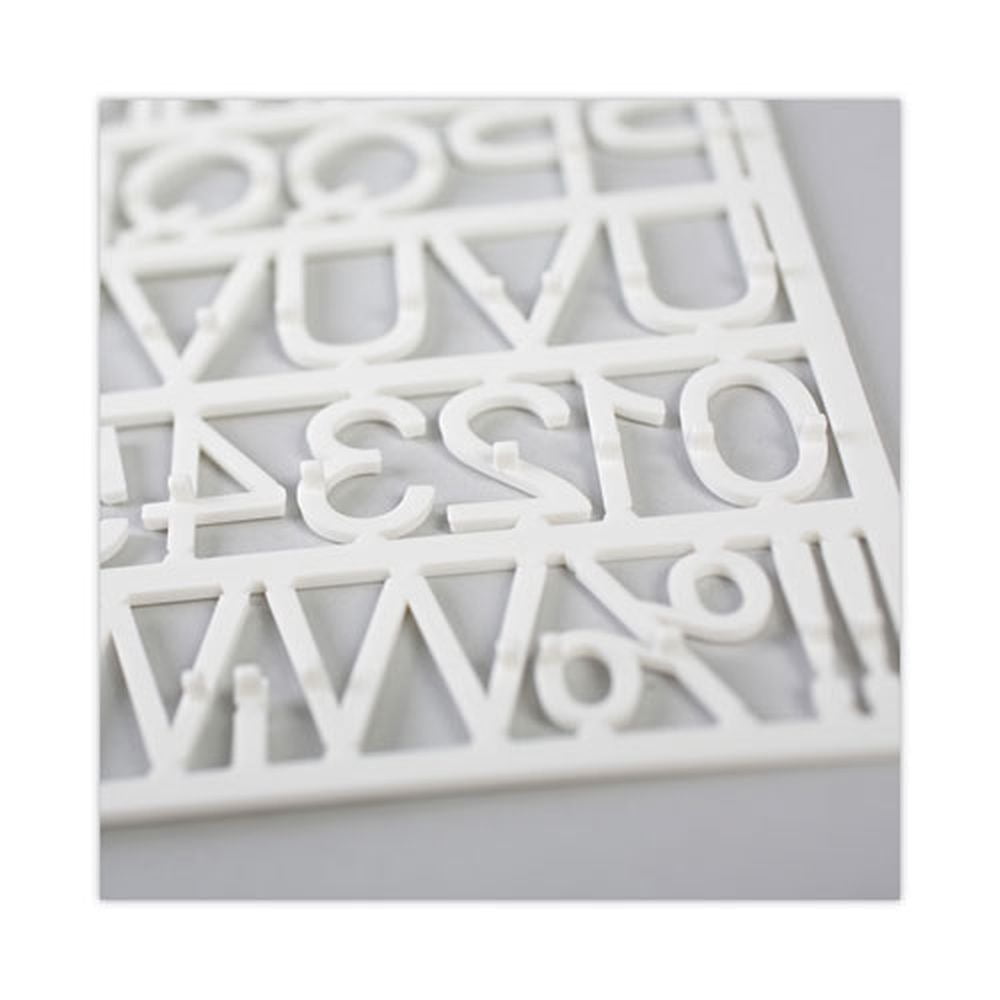 MasterVision White Plastic Set of Letters, Numbers & Symbols, Uppercase, 1" Dia.