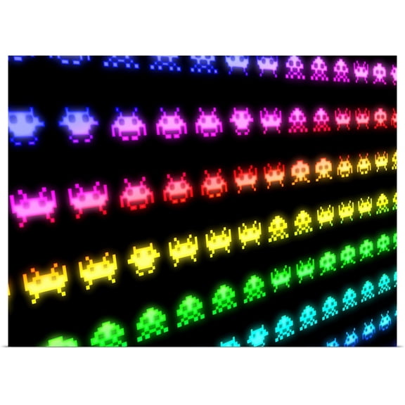 Great BIG Canvas | Rolled Michael Tompsett Poster Print entitled Space Invaders