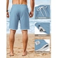 thumbnail image 5 of COOFANDY Mens Casual Shorts Cotton Drawstring 9 inch Waffle Shorts Stretch Elastic Waist Summer Beach Lounge Sweat Shorts, 5 of 6