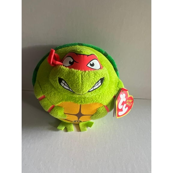Ty Beanie Ballz - Teenage Mutant Ninja Turtles Raphal 5" Plush Toy New(BONUS 1 FUN CHOPS &1 ZIPPER BRACELET)
