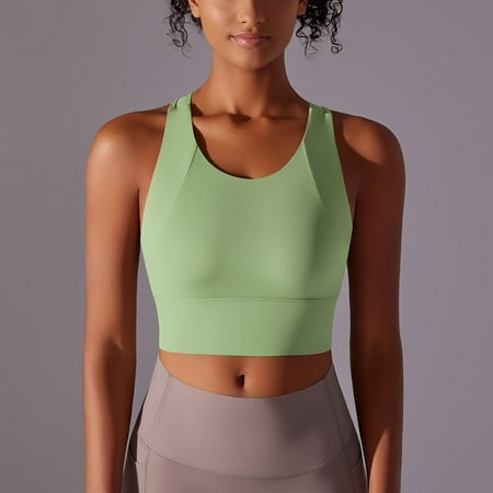Weiqiqre Women s Tops U Back Sports Bras High Neck Crop Workout Sports Bra Beautiful Back Fitness Yoga Suit Tank Top