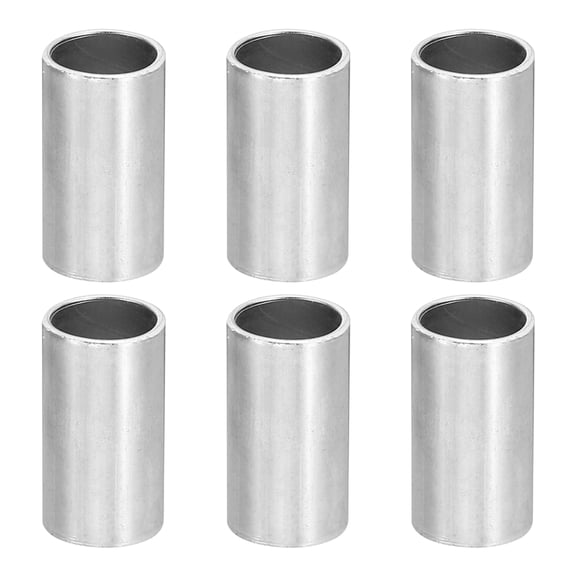 M10 Steel Spacers, 6 Pcs Metal Spacers Steel 10.1mm ID x 12mm OD x 21mm L Carbon Steel Spacer Screw Standoff Round for 2/5in or M10 Screw Bolts