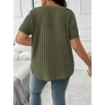 thumbnail image 3 of SIEANE Women's Plus Size short Sleeve Tops V Neck Pullover Sweaters Summer Blouse 1X-5X, 3 of 6