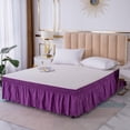 thumbnail image 2 of Solid Color Elastic Bed Skirt, Elastic Embedded Bed Wrap for Mattress Wrinkle Free, 2 of 6