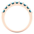 thumbnail image 5 of 0.63 ctw Wedding Band for Women - 18K Rose Gold Simulated Turquoise Stackable Eternity Ring, 5 of 6