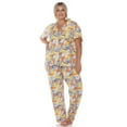 thumbnail image 2 of White Mark Women's Plus Size Short Sleeve Top & Pants Tropical Pajama Set, 2 of 5
