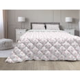 thumbnail image 1 of Romantic Comforter & Sham Bedding Set, Abstract Diamond Forms Hearts and Triangles Girls Retro Love Triangle, 3 pcs Duvet Set Microfiber Filling Quilt, 5 Sizes, Pink Dark Coral White, by Ambesonne, 1 of 4