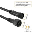 thumbnail image 2 of Uxcell Extension Cable Wire, 3.28Ft 4 Pin 20 AWG Waterproof IP67 Connector Black 2Pcs, 2 of 5
