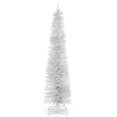 thumbnail image 1 of 7' Silver Tinsel Tree with Metal Stand, 1 of 4