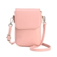 thumbnail image 1 of Bolso bandolera pequeño para mujer, bolso de hombro ligero, cartera, bolso sencillo de color sólido, rosa, 1 of 5