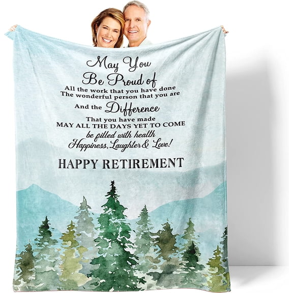 Retirement Gifts for Women Men 2022,Happy Retirement Gifts Blanket, Retirement Gift Ideas Gifts for Mom Grandma,Retired Gifts for Friends,Teacher,Nurses,Coworkers,Retirement Throw Blanket 60"x 50"