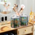 thumbnail image 3 of Yayeee 2 Pack Qtip Holder Bathroom Cotton Swab Canister with Lid Clear Dispenser Set, Blue Sea Boat, 3 of 6