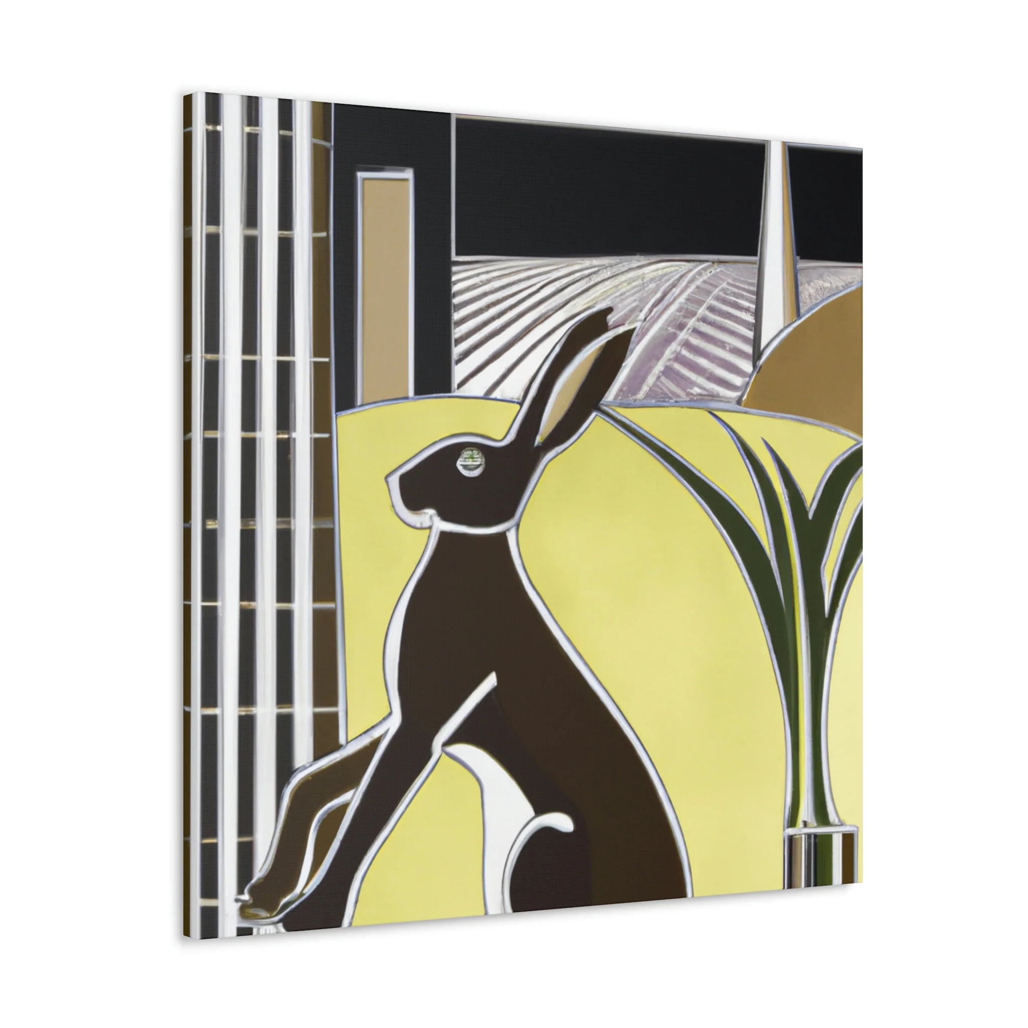 ★Original ART  ‘RABBIT' SAMHOU 3D Textured Wall Art, Vintage 16L