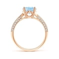thumbnail image 2 of Angara Natural 2.2 Ct. Aquamarine with Diamond Classic Ring in 14K Rose Gold for Women (Ring Size: 3.5), 2 of 8