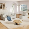 thumbnail image 3 of Demi Bonn 108" L-Shaped Modular Foam Sofa with Chaise Lounge, Cloud-Like Comfort Couch, Corduroy Sectional for Living Room, White, 3 of 12