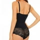 thumbnail image 5 of Body moldeador de moda para mujer, color sólido, escote en V, camisola de encaje, realce de cintura, glúteos, hebilla en la entrepierna, body moldeador de poliéster para mujer., 5 of 9
