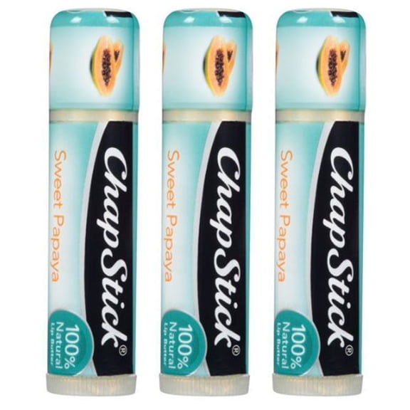 Pack of (3) ChapStick 100 Percent Natural Lip Butter Tube, Sweet Papaya Flavor, 0.15 Oz