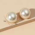 thumbnail image 2 of Big Simulated Pearl Earrings Temperament Simple White Statement Earrings For Women Stud Earrings Jewelry Gift, 2 of 3