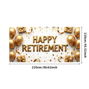 LUUFILx Happy Retirement Banner Gold Balloons and Gifts for Party Decorations Backdrop Event Supplies Celebration Photography Props