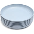 Unbreakable Wheat Straw Plates in Blue 9 inch, Microwave Safe,