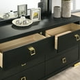 thumbnail image 2 of Furniture of America Winit Adult Modern 6-Drawer Dresser, Black, 2 of 6