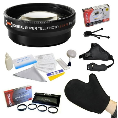 Best Value Kit for Kodak Easyshare Z740 Z710 Z650 ZD710 Digital Camera with 2x Lens + Opteka Close-Up Set with Macro Lens + Grip Strap + Microfiber LCD Photo Cleaning Glove + Adapter + Cleaning