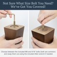 thumbnail image 4 of Juego de patas para muebles Airy Abode Walnut Square, 15 cm, 4 of 7