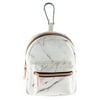 Claire's Girls Marble Mini Backpack Keychain, White, 91295