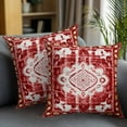 thumbnail image 2 of Throw Pillow Covers 16x16 Inch Set of 2 Red Bohemia Decorative Pillow Covers Tribal Vintage Boho Cushion Cover Pillowcase for Sofa Couch Bed Home Decor, 2 of 9