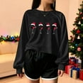 thumbnail image 5 of Turilly Women's Christmas Hoodless Sweatshirts Themed Short Shoulder Long Sleeve Printed Pullover Sweatshirt, 5 of 5