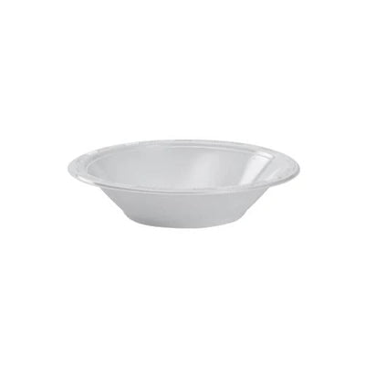 EcoQuality 15oz White Plastic Bowl - Disposable Plastic Soup Bowls, Heavy Duty Plastic Salad Bowls, Dessert Bowl for Baby Showers, Weddings, Birthday Party (12)
