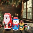 thumbnail image 4 of Japceit Santa Claus Nesting Dolls, 5-Layer Russian Wooden Stacking Toys, Traditional Holiday Christmas Gifts, Handcrafted Festive Decor for Office Home Collection, 4 of 6