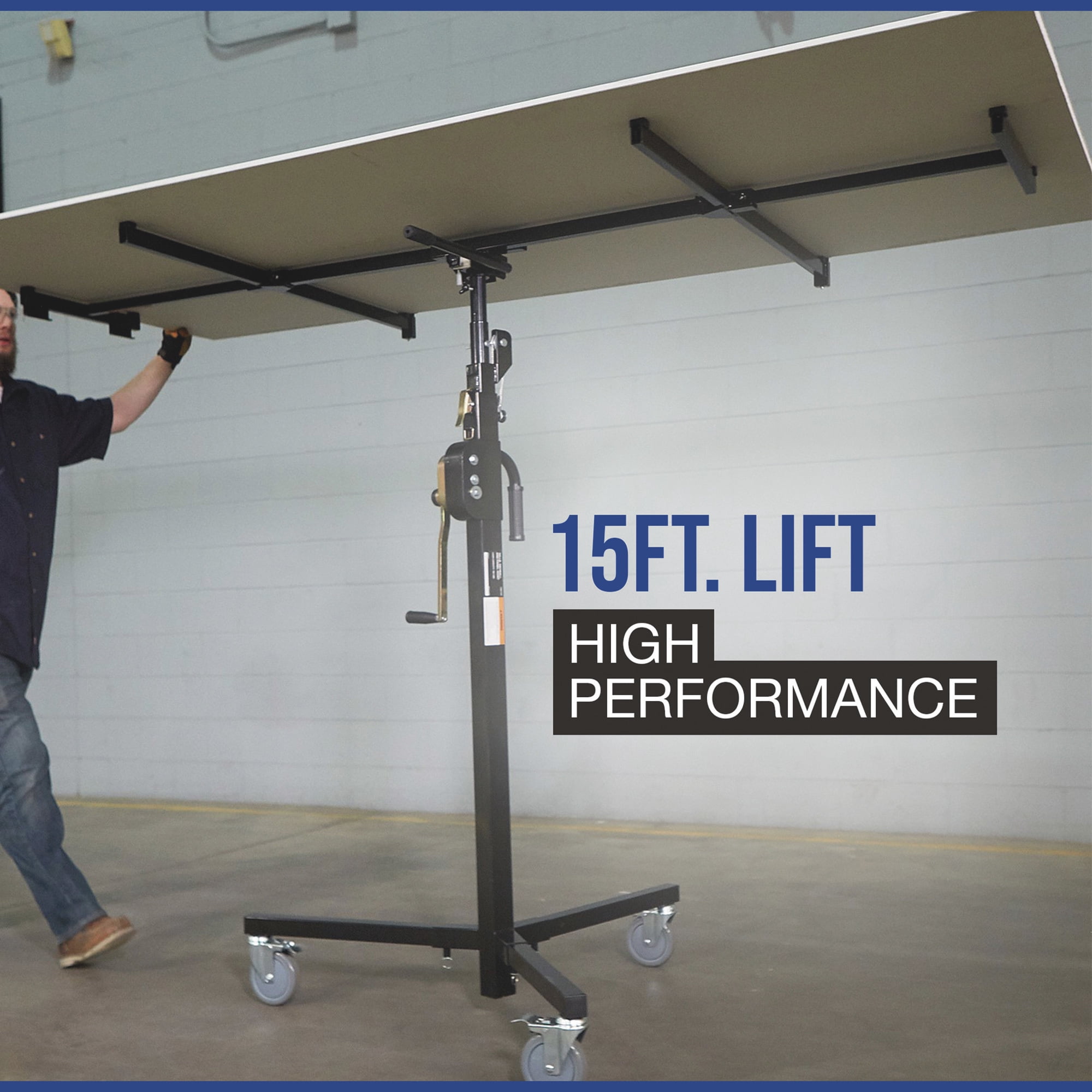 Strongway Drywall Hoist, 15ft. Lift, 150-Lb. Capacity, 360